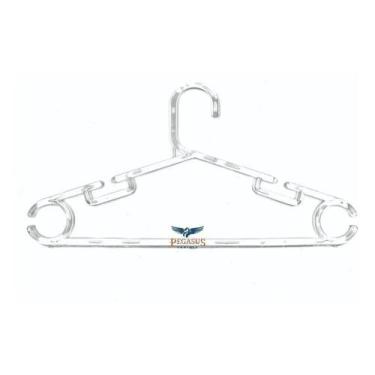 Imagem de Kit 50 Cabides Antiderrapantes Acrílico Transparente Duas Ca - Congrat