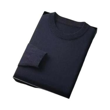 Imagem de Suéter Masculino De Malha Leve E Macio Com Gola Redonda E Manga Longa,