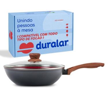 Imagem de Frigideira Wok Cerâmica Antiaderente N28 Red Marble Duralar