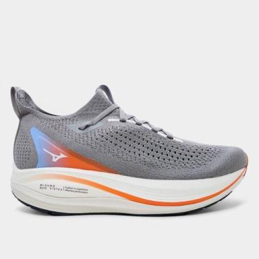 Imagem de Tênis Mizuno Neo Vista 2 Masculino, Cinza, Laranja, 41