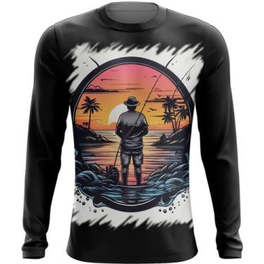 Imagem de Camiseta Manga Longa Pesca Esportiva Pôr do Sol Peixes 17 - Kasubeck S