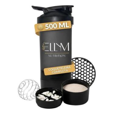 Imagem de Coqueteleira Shakeira Garrafinha Ellym Nutrition Copo Academ - Congrat