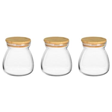 Imagem de KIT 3 POTES MANTIMENTOS HOME&CO COM TAMPA BAMBU BOROSSILICATO 650ml 11x8x8