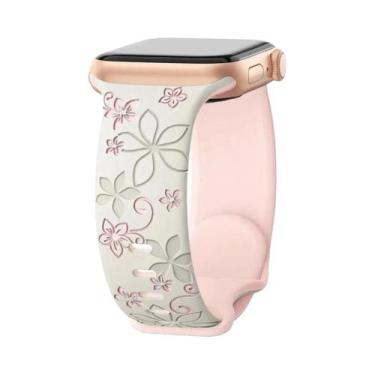 Imagem de Pulseira De Silicone Gravada Para Apple Watch Ultra 3 4 49mm 45mm 42mm