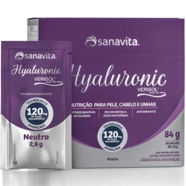 Imagem de Colágeno Hidrolisado Verisol com Ácido Hialurônico 120mg Sanavita Hyaluronic 30 Sachês...