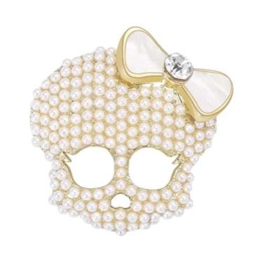Imagem de Broche De Caveira Unissex Feminino Com Strass, Alfinete De Lapela De M