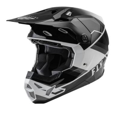 Imagem de Capacete Cross Fly Formula Rush Preto Moto Cross Trilha, Preto Branco,