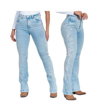 Imagem de Calça Country Jeans Feminina Buphallos BootCut Flare - Ref. BPL470, 46