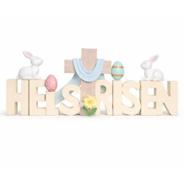 Imagem de Resina Decorativa Religiosa Bege 37,5cm  Páscoa Florarte