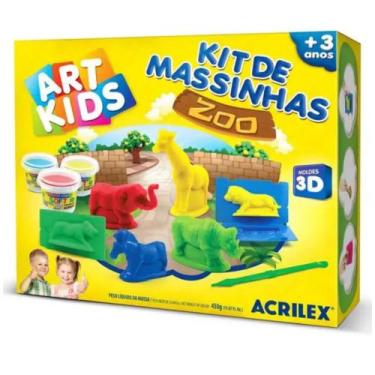 Imagem de Massinha Art Kids - Kit Massinha de modelar Zoo 3D Acrilex - 789115308