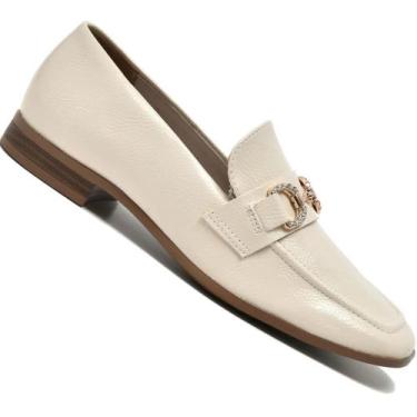 Imagem de Sapato Loafer Via Marte 075-004 Feminino, Off white, 38