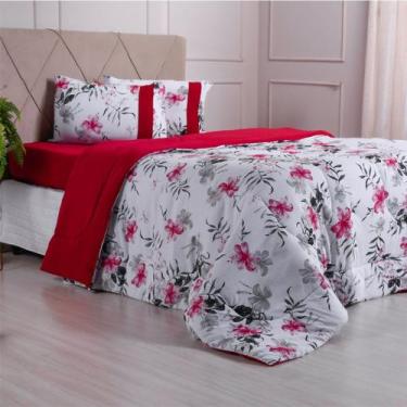 Imagem de Edredom Queen Bella Cama Malha 125g/m² 100% Algodão 220x240cm Vermelho