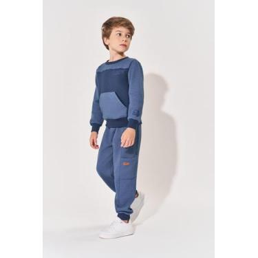 Imagem de Calça Moletom Infantil Menino Marinho Divertto - Diverto, Azul marinho