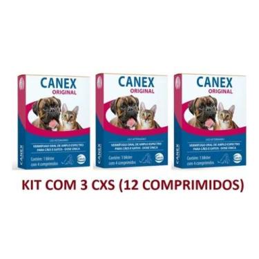 Imagem de Kit 03 Vermífugo Canex Original Para Cães e Gatos - Ceva