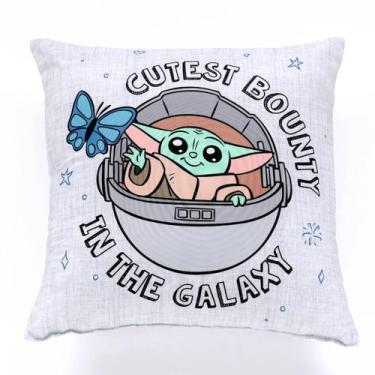 Imagem de Almofada Decorativa Estampas da Disney Baby Yoda - HEDRONS, Branco