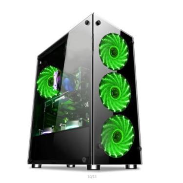 Imagem de Gabinete gamer video atx 01150 4 coolers - Xway, Verde