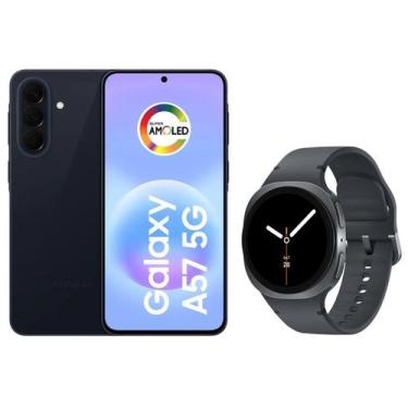 Imagem de Smartphone Samsung Galaxy A57 256GB Azul Escuro - 5G + Smartwatch Gala