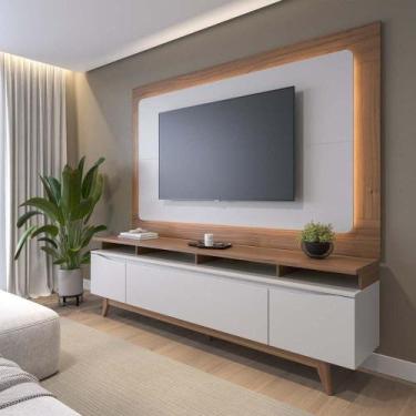 Imagem de Rack Flynt com Painel Oslo para TV até 75 3 Portas 184 cm - Canella c/