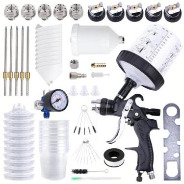 Imagem de Kit de Pistola de Pintura Zeinlenx HVLP com 5 Bicos e Copos de 600 ml