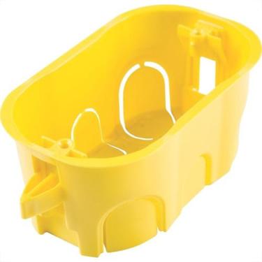 Imagem de Caixinha De Luz Pvc Para Drywall Tramontina Amarela 4X2 - Kit C/10 Pec
