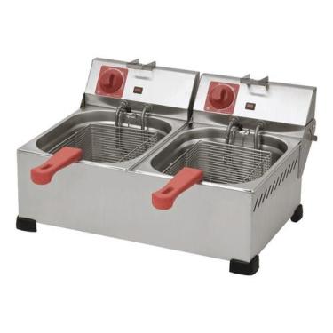 Imagem de Fritadeira Elétrica 6L 2 Cubas Inox 3000W Marchesoni FT.1.622.ST 220v,