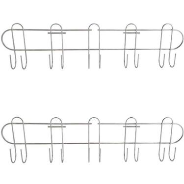 Imagem de Kit 2 Cabideiros de Parede Porta com 10 Ganchos Suporte para Roupas Ut