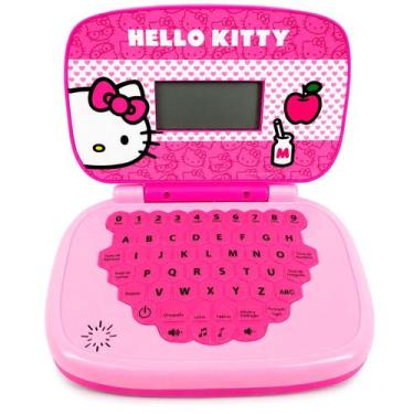 Imagem de Laptop Infantil Da Hello Kitty Rosa Bilíngue Com Jogos Letras Palavras