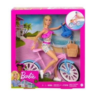 Imagem de Boneca Barbie Conjunto de Brinquedo Bicicleta com e Acessórios Mattel