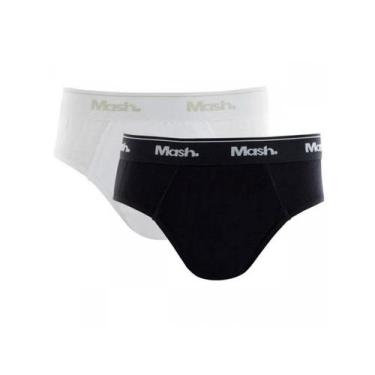 Imagem de Kit com 2 Cuecas infantil para meninos em algodão slip Mash, P, Preto