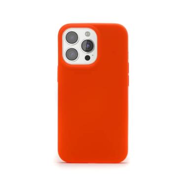 Imagem de Capa Celular CUSTOMIC para IPHONE 13 Pro Soft Touch Orange. Proteção Militar MIL-STD-810G. Capinha de Smartphone Case impacto Laranja Silicone Líquido
