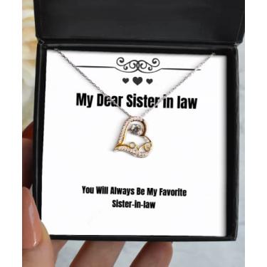 Imagem de Colar brilhante Sister in Law Love Dancing Necklace You Will Always Be My Favorite Sister-in-Law, presente para irmã mais velha, presentes baratos da irmã