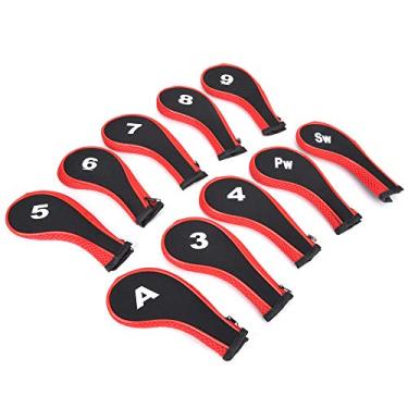 Imagem de Capa de haste de golfe, capa de cabeça de taco de golfe com zíper resistente forte proteção acessório maravilhoso para taco de golfe