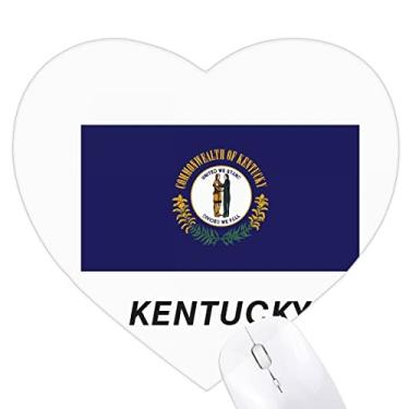 Imagem de Tapete de borracha Outline Flag State Kentucky Heart Mousepad Game Office
