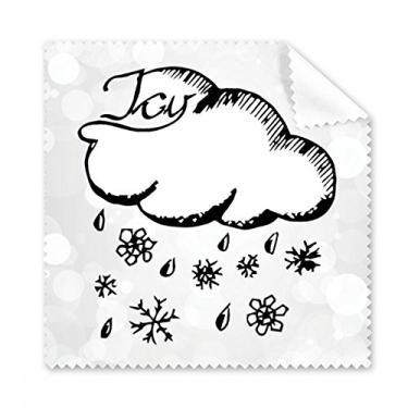 Imagem de Floco de neve nublado pintado à mão pano de limpeza para tela de telefone, 5 peças