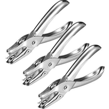 Imagem de Perfuradores de metal Shappy com furador de papel de perfuração com orifício único para escola, casa e escritório, pacote com 3, 1/ 8 Inch Hole