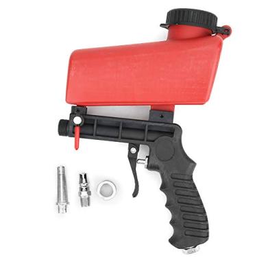 Imagem de Pistola pneumática de jateamento de areia, pistola pneumática, jateamento de jato de areia, máquina de jateamento de 90 PSI com 2 bocais de aço substituíveis