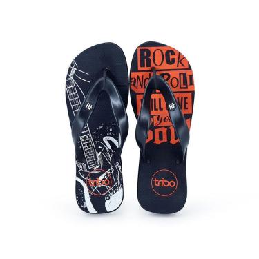 Imagem de Chinelo Borracha Masculino Estampado Rock`n Roll Praia