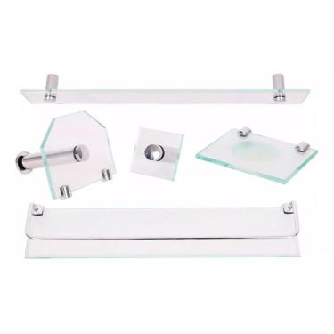 Imagem de Kit Acessórios Para Banheiro De Vidro Para Banheiro Incolor