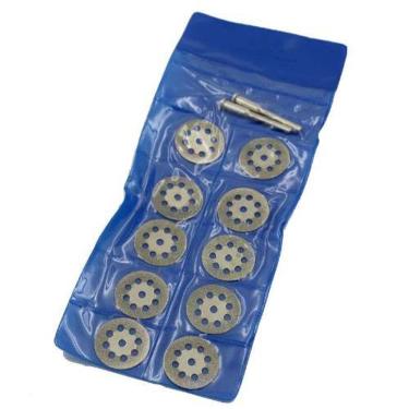 Imagem de kit 10 Discos diamantados 22 mm serra corte desbaste polimento vidro marmore ceramica garrafa acessórios Micro Retifica