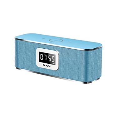 Imagem de Alto-falante Bluetooth Alto-falante Duplo Estéreo Baixo Pesado Sem Fio com Microfone para Família ao Ar Livre, Azul