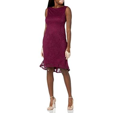 Imagem de Adrianna Papell Vestido trompete feminino de renda rosa, Raisin, 48