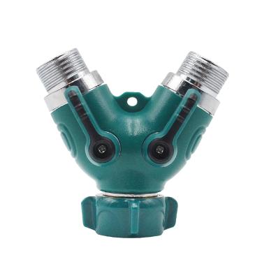 Imagem de C/H Divisor de mangueira de jardim, conector de torneira de mangueira de 2 vias, divisor de torneira de água com válvula dupla em Y, adaptador de torneira com arruelas de borracha