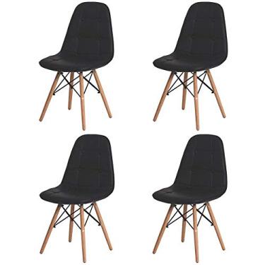 Imagem de Kit 4 Cadeiras Charles Eames Eiffel Botone Preta