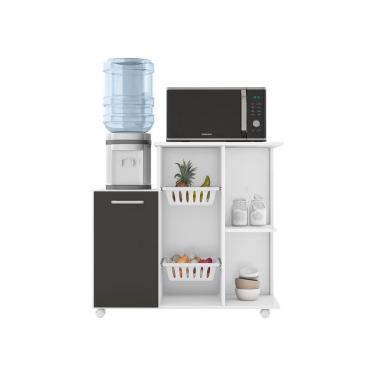 Imagem de Fruteira Clara 1 Porta com 2 Cestos Branco/Grafite - Madine