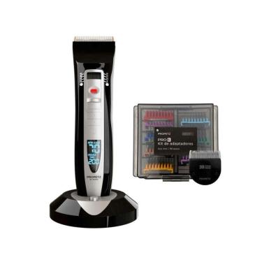 Imagem de Kit Máquina de Tosa PRO6 Preta + Adaptadores + Lâmina Nº 30 Propetz