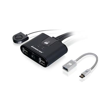 Imagem de Interruptor de compartilhamento USB IOGEAR 4x4 com adaptador USB-C, GUS404CA1KIT