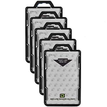 Imagem de ID Stronghold – Bloqueio RFID Suporte de crachá seguro – Duolite 2 Porta-cartão – Carbonato de poliéster – Suporte de crachá de plástico rígido resistente – Moldado e montado nos EUA – Aprovado pela FIPS 201, Preto, 5 - Count