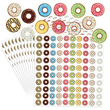 Imagem de Pacote com 2000 adesivos para saco de furo, etiquetas de reforço de furo, mini donut, etiquetas de reforço de papel de folha solta para escola, casa e escritório