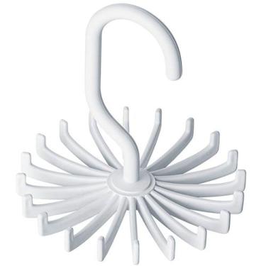 Imagem de Cabide Plástico Giratório Para Gravatas Cor Branco 10,8X10,8X11cm Ref.