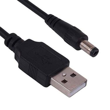 Imagem de Cabo USB para DC 5,5 mm, NEORTX USB 2.0 A tipo macho para DC 5,5 mm x 2,1 mm DC 5 V Cabo conector USB para 5 V Cabo adaptador de carregamento de energia
